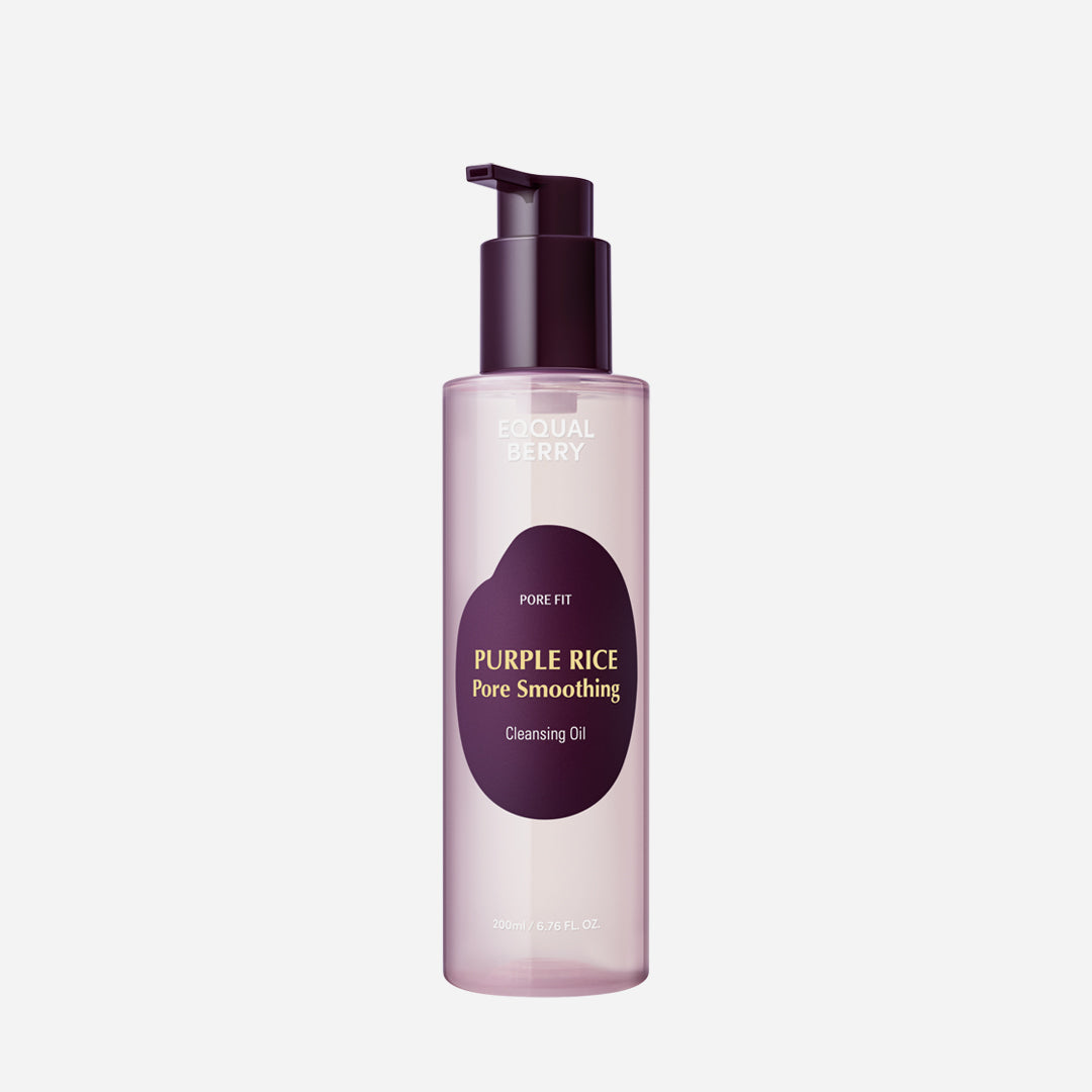 EQQUALBERRY Purple Rice Pore Smoothing Cleansing Oil asian authentic genuine original korean skincare montreal toronto calgary canada thekshop thekshop.ca natural organic vegan cruelty-free cosmetics kbeauty vancouver free shipping clean beauty routine skin makeup kpop stayz stan fandom photocard stray kids treasure ateez atiny dix30 brossard ddo st-bruno new store