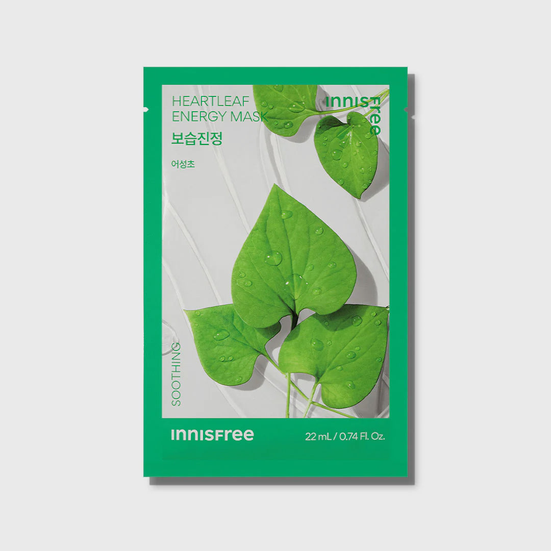 Innisfree Energy Sheet Mask Heartleaf asian authentic genuine original korean skincare montreal toronto calgary canada thekshop thekshop.ca natural organic vegan cruelty-free cosmetics kbeauty vancouver free shipping clean beauty routine skin makeup kpop stayz stan fandom photocard stray kids treasure ateez atiny dix30 brossard ddo royal mount st-bruno new store