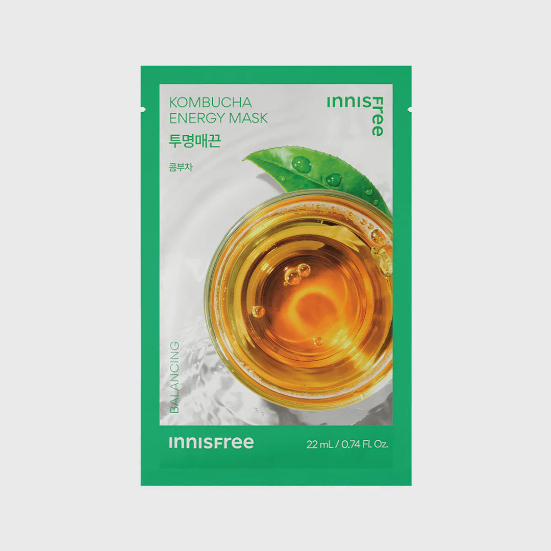 Innisfree Energy Sheet Mask Kombucha asian authentic genuine original korean skincare montreal toronto calgary canada thekshop thekshop.ca natural organic vegan cruelty-free cosmetics kbeauty vancouver free shipping clean beauty routine skin makeup kpop stayz stan fandom photocard stray kids treasure ateez atiny dix30 brossard ddo royal mount st-bruno new store