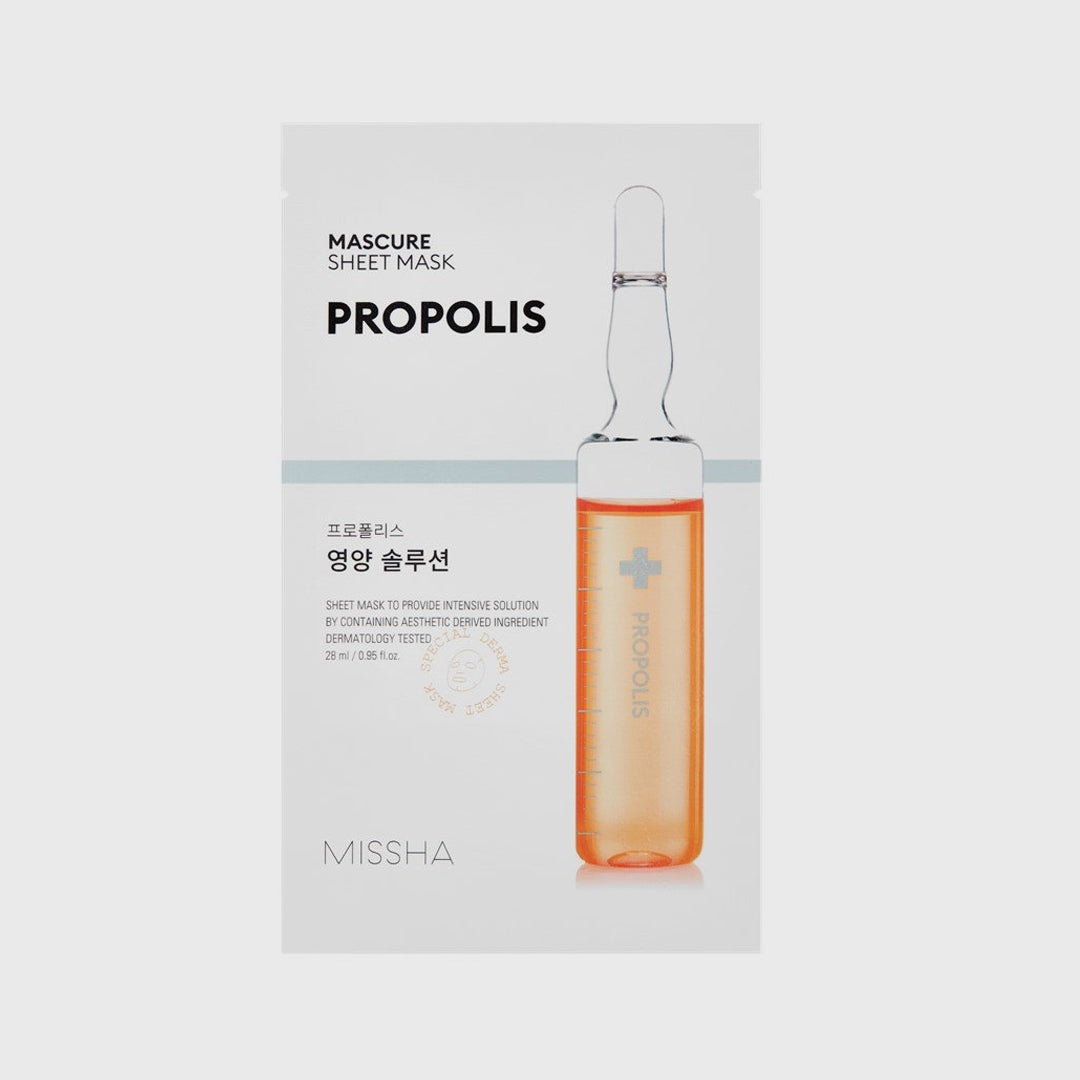 MISSHA Mascure Sheet Mask Propolis asian authentic genuine original korean skincare montreal toronto calgary canada thekshop thekshop.ca natural organic vegan cruelty-free cosmetics kbeauty vancouver free shipping clean beauty routine skin makeup kpop stayz stan fandom photocard stray kids treasure ateez atiny dix30 brossard ddo royal mount st-bruno new store