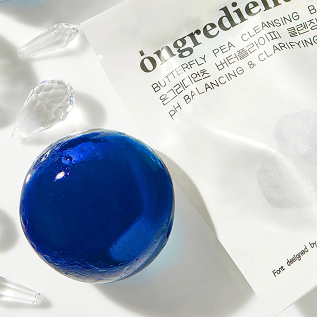 Ongredients Butterfly Pea Cleansing Ball asian authentic genuine original korean skincare montreal toronto calgary canada thekshop thekshop.ca natural organic vegan cruelty-free cosmetics kbeauty vancouver free shipping