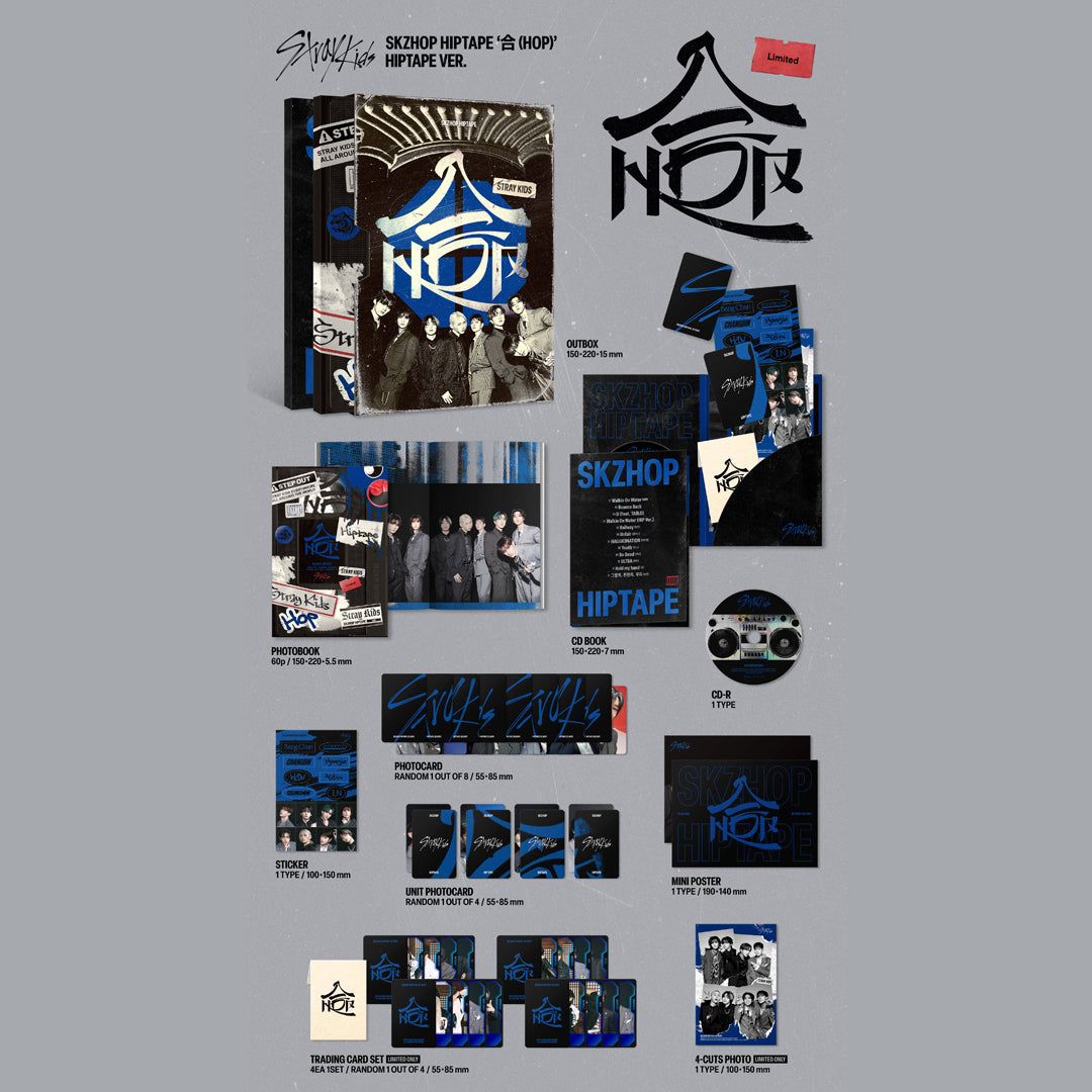 STRAY KIDS SKZ - HIPTAPE HOP ALBUM Limited Edition, Include Photobook, CD, Photocard E Poster - Foto 4