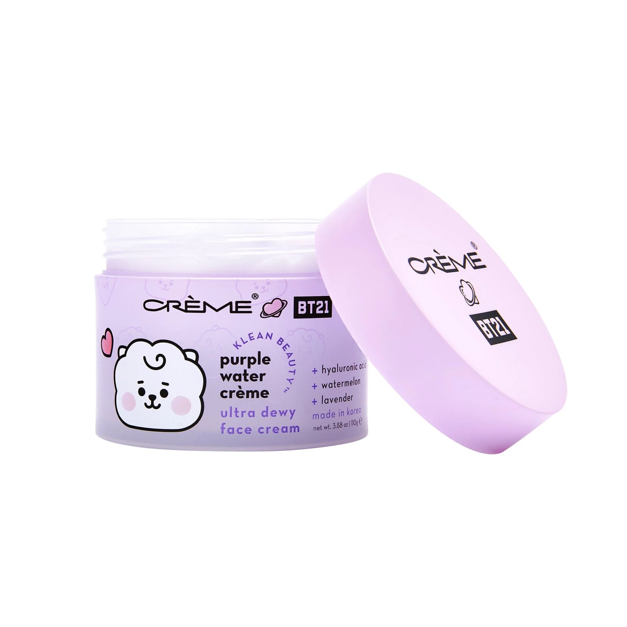 The Crème Shop x BT21 RJ Purple Water Crème - Klean Beauty™️ asian authentic genuine original korean skincare montreal toronto calgary canada thekshop thekshop.ca natural organic vegan cruelty-free cosmetics kbeauty vancouver free shipping clean beauty routine skin makeup kpop BTS Army Take Two