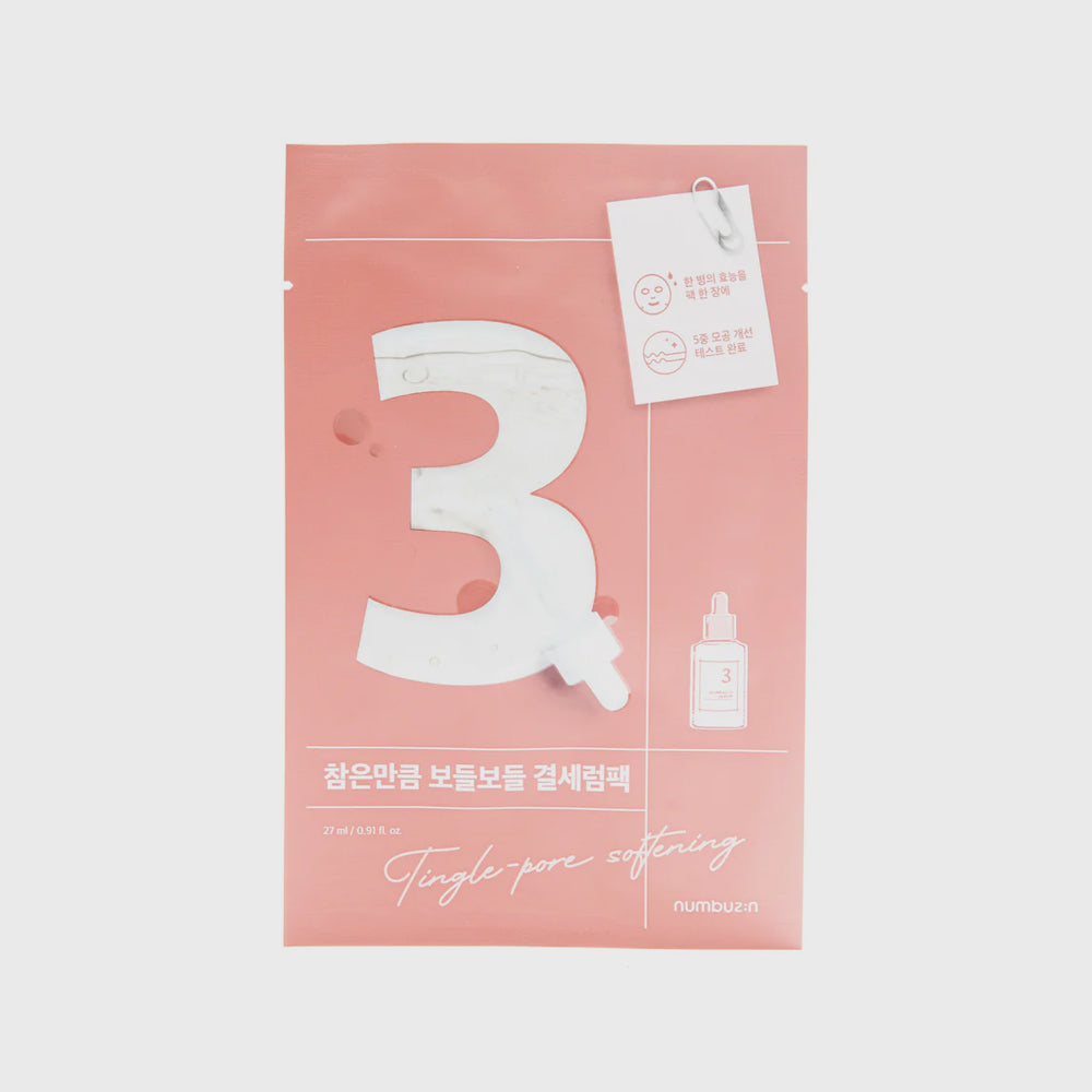 numbuzin No.3 Tingle-Pore Softening Sheet Mask asian authentic genuine original korean skincare montreal toronto calgary canada thekshop thekshop.ca natural organic vegan cruelty-free cosmetics kbeauty vancouver free shipping clean beauty routine skin makeup kpop stayz stan fandom photocard stray kids treasure ateez atiny dix30 brossard
