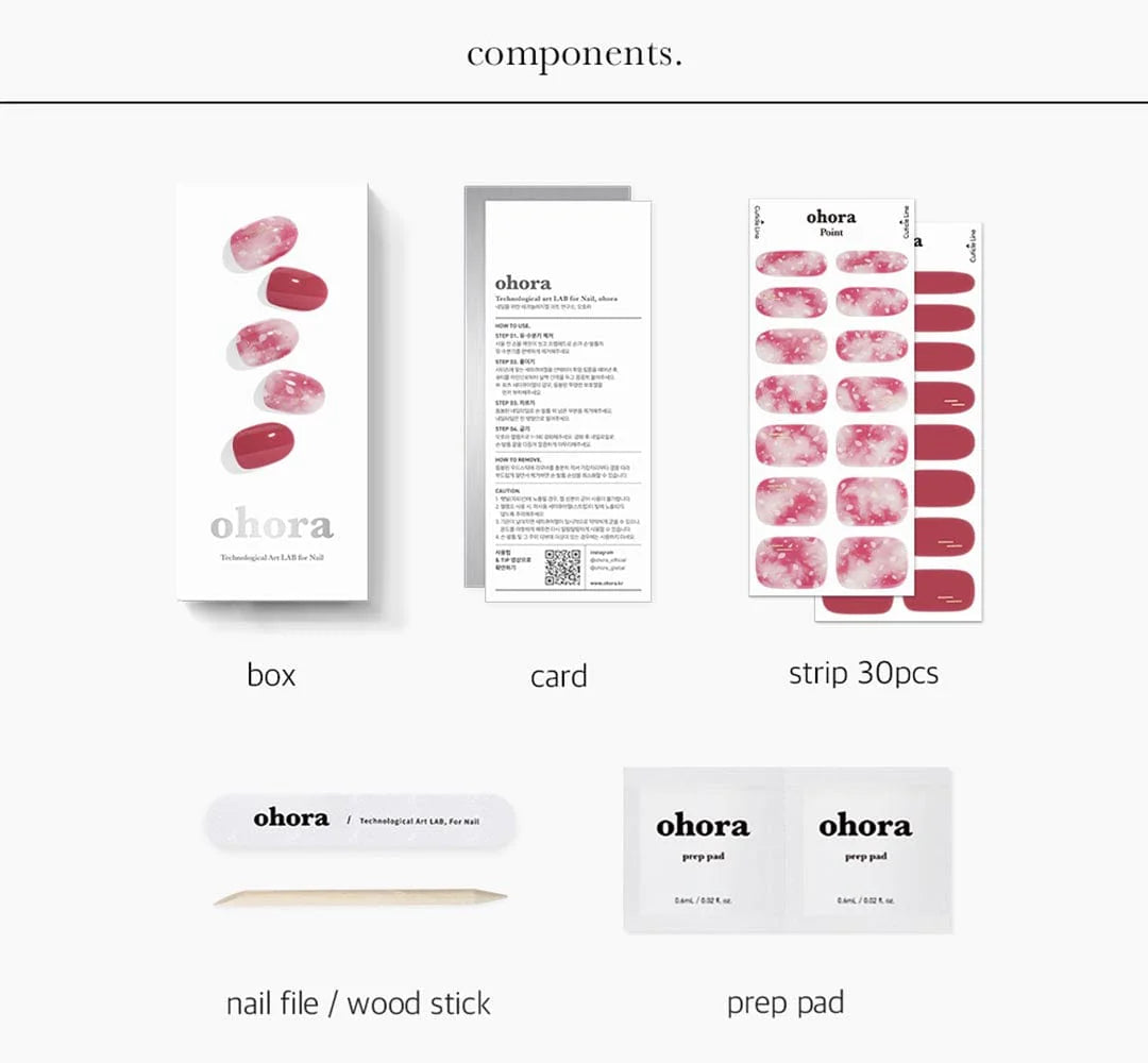 ohora Semi Cured Gel Nail Strips N Allure diy gel extension manicure design art asian authentic genuine original korean skincare montreal toronto calgary canada thekshop thekshop.ca natural organic vegan cruelty-free cosmetics kbeauty vancouver free shipping clean beauty routine skin makeup