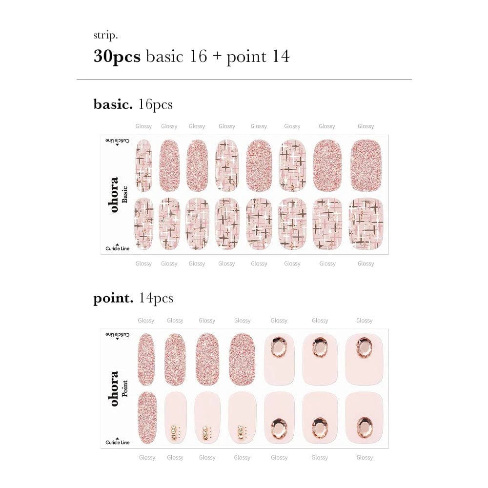 ohora Semi Cured Gel Nail Strips N Coco Tweed diy gel extension manicure design art asian authentic genuine original korean skincare montreal toronto calgary canada thekshop thekshop.ca natural organic vegan cruelty-free cosmetics kbeauty vancouver free shipping clean beauty routine skin makeup