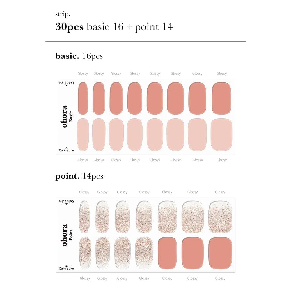 ohora Semi Cured Gel Nail Strips N Lovesome diy gel extension manicure design art asian authentic genuine original korean skincare montreal toronto calgary canada thekshop thekshop.ca natural organic vegan cruelty-free cosmetics kbeauty vancouver free shipping clean beauty routine skin makeup