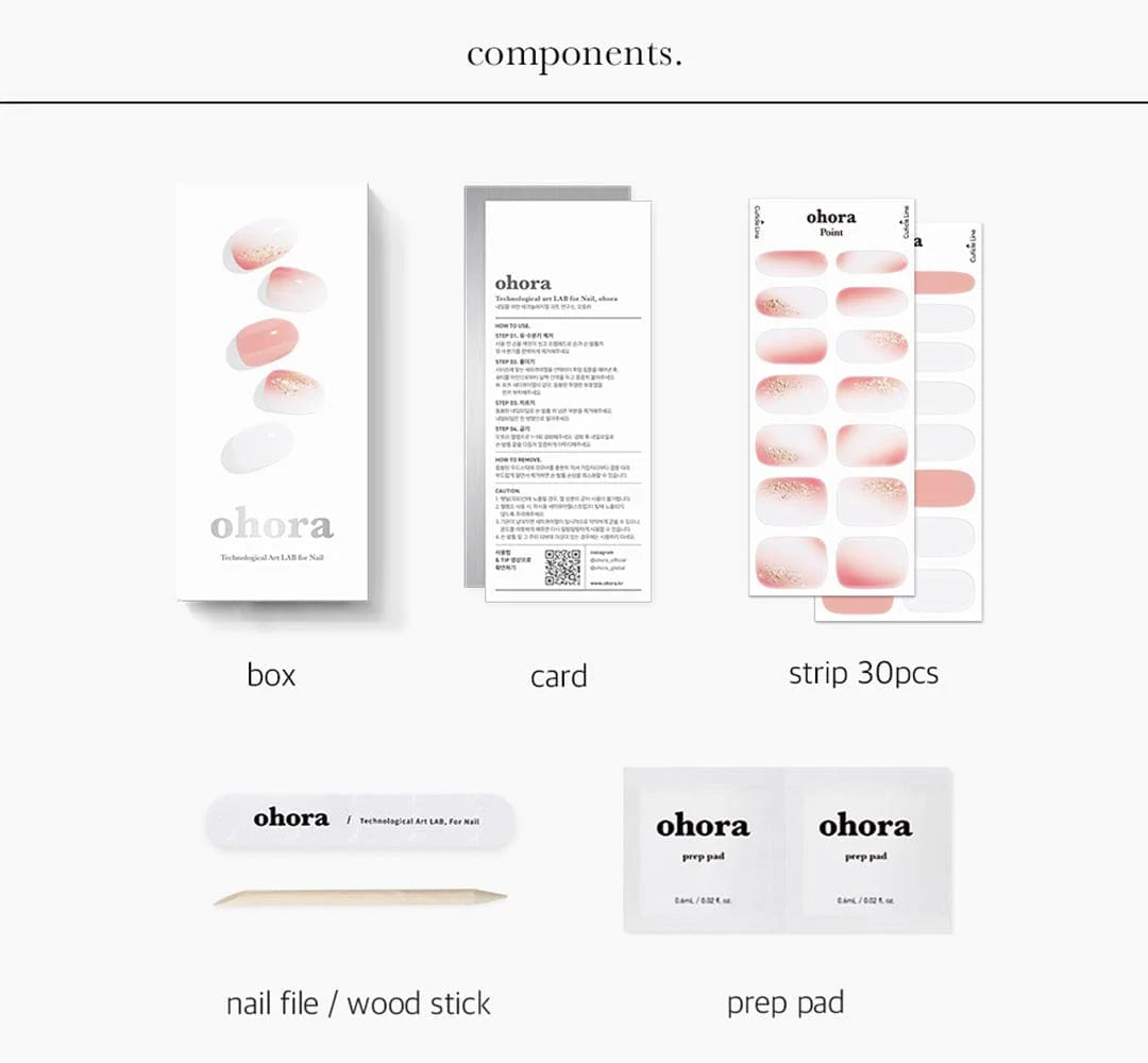 ohora Semi Cured Gel Nail Strips N Peach Melba diy gel extension manicure design art asian authentic genuine original korean skincare montreal toronto calgary canada thekshop thekshop.ca natural organic vegan cruelty-free cosmetics kbeauty vancouver free shipping clean beauty routine skin makeup