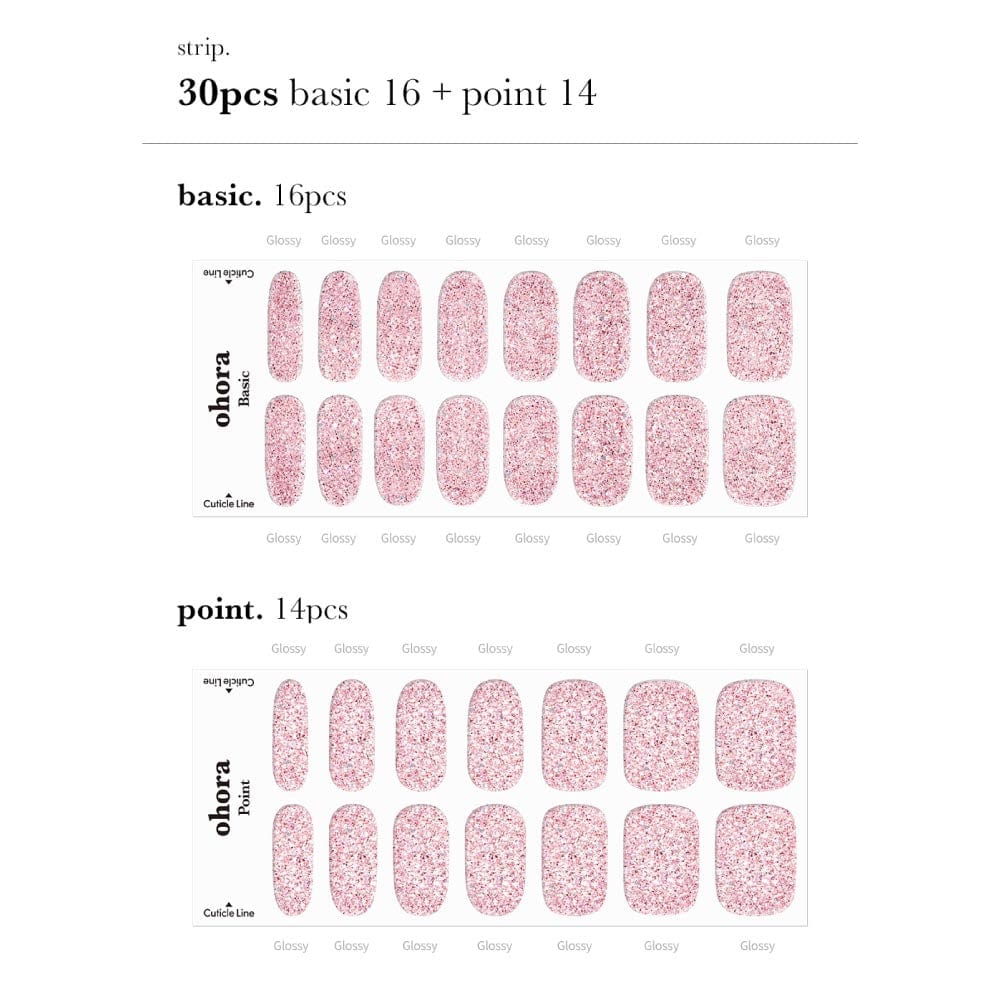 ohora Semi Cured Gel Nail Strips N Pixie Dust diy gel extension manicure design art asian authentic genuine original korean skincare montreal toronto calgary canada thekshop thekshop.ca natural organic vegan cruelty-free cosmetics kbeauty vancouver free shipping clean beauty routine skin makeup