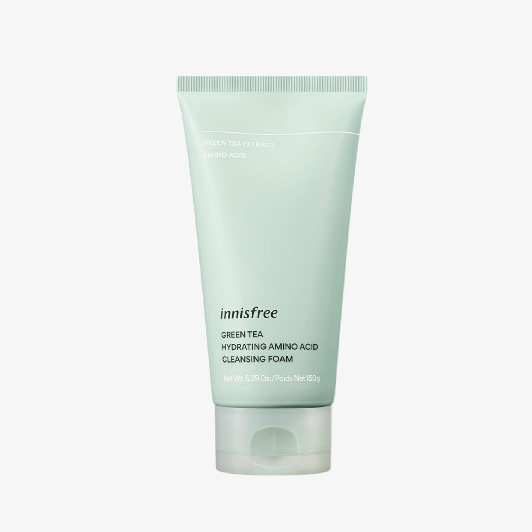 INNISFREE Green Tea Hydrating Amino Acid Cleansing Foam asian authentic genuine original korean skincare montreal toronto calgary canada thekshop thekshop.ca natural organic vegan cruelty-free cosmetics kbeauty vancouver free shipping