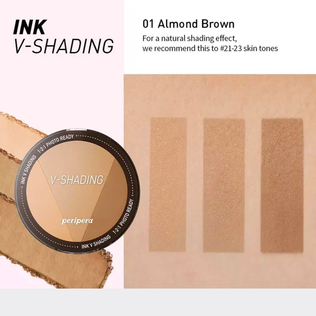 Peripera Ink V Shading 01 almond brown natural asian authentic genuine original korean skincare montreal toronto calgary canada thekshop thekshop.ca natural organic vegan cruelty-free cosmetics kbeauty vancouver free shipping