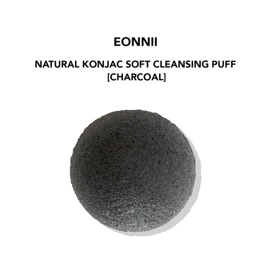 EONNII Natural Konjac Soft Cleansing Puff - 1pcs #Charcoal asian korean skincare montreal toronto canada thekshop thekshop.ca natural organic vegan cruelty-free cosmetics