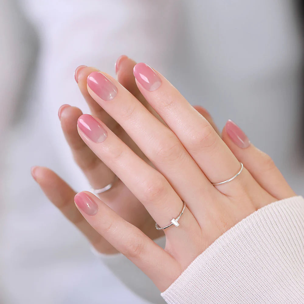 ohora Semi Cured Gel Nail Strips N Nudie Rosy diy gel extension manicure design art asian authentic genuine original korean skincare montreal toronto calgary canada thekshop thekshop.ca natural organic vegan cruelty-free cosmetics kbeauty vancouver free shipping clean beauty routine skin makeup