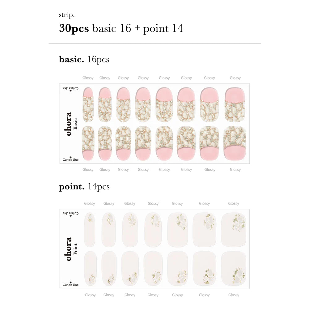 ohora Semi Cured Gel Nail Strips N Quartz diy gel extension manicure design art asian authentic genuine original korean skincare montreal toronto calgary canada thekshop thekshop.ca natural organic vegan cruelty-free cosmetics kbeauty vancouver free shipping clean beauty routine skin makeup