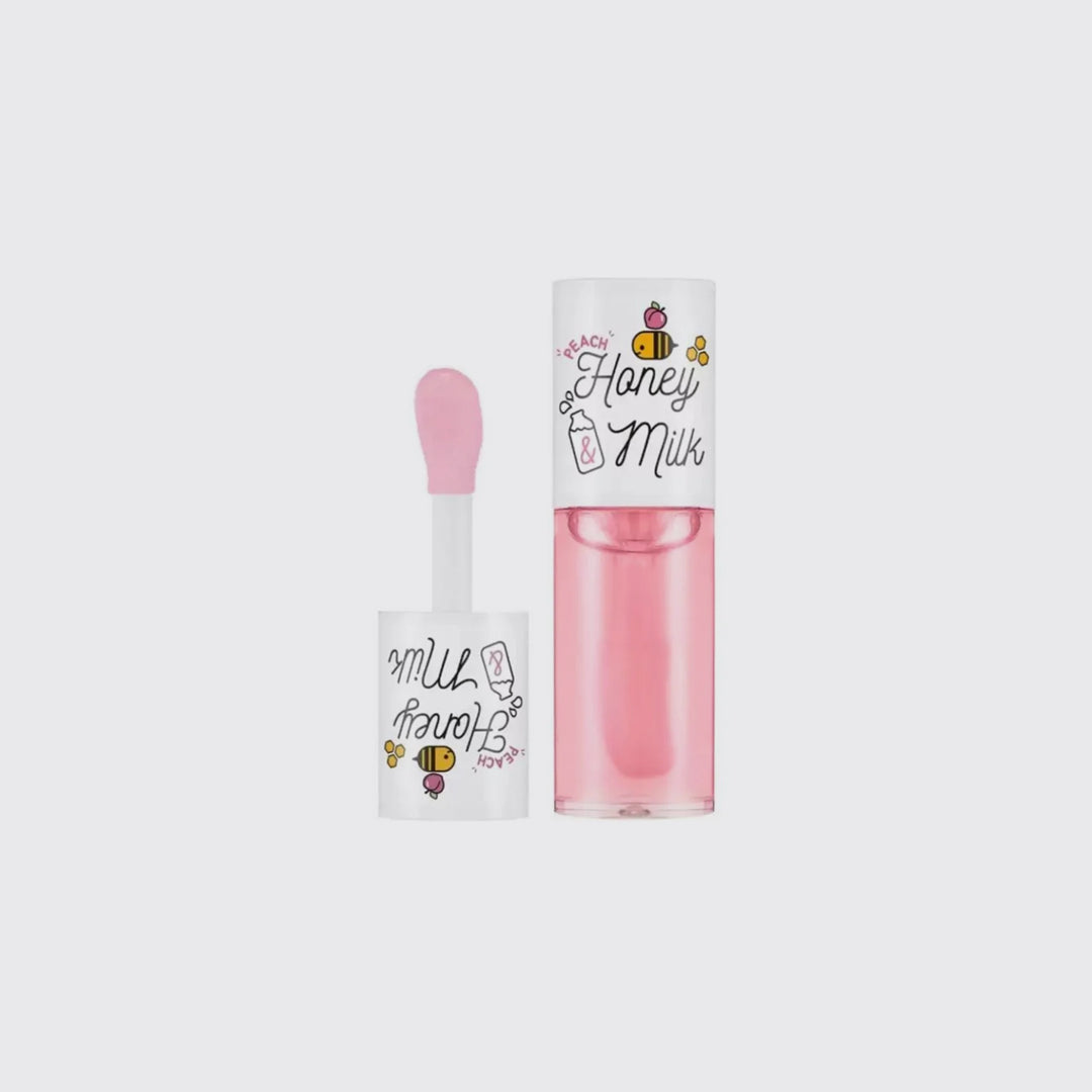 A'PIEU Honey & Milk Lip Oil Peach asian authentic genuine original korean skincare montreal toronto calgary canada thekshop thekshop.ca natural organic vegan cruelty-free cosmetics kbeauty vancouver free shipping clean beauty routine skin makeup kpop stayz stan fandom photocard stray kids treasure ateez atiny dix30 brossard