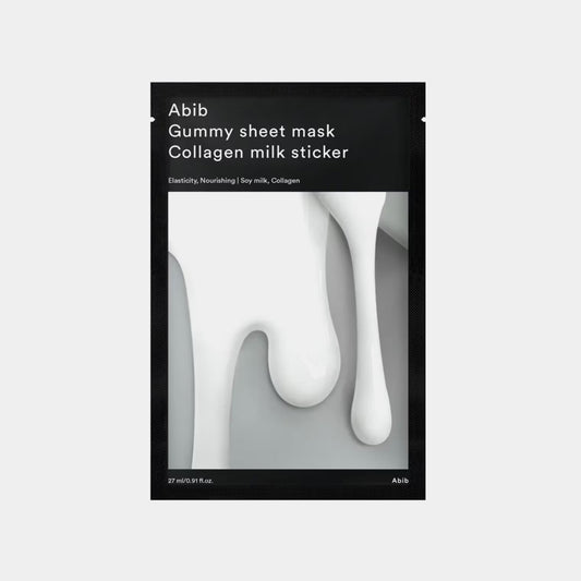 Abib Gummy Sheet Mask Collagen Milk Sticker asian authentic genuine original korean skincare montreal toronto calgary canada thekshop thekshop.ca natural organic vegan cruelty-free cosmetics kbeauty vancouver free shipping clean beauty routine skin makeup kpop stayz stan fandom photocard stray kids treasure ateez atiny dix30 brossard ddo st-bruno new store