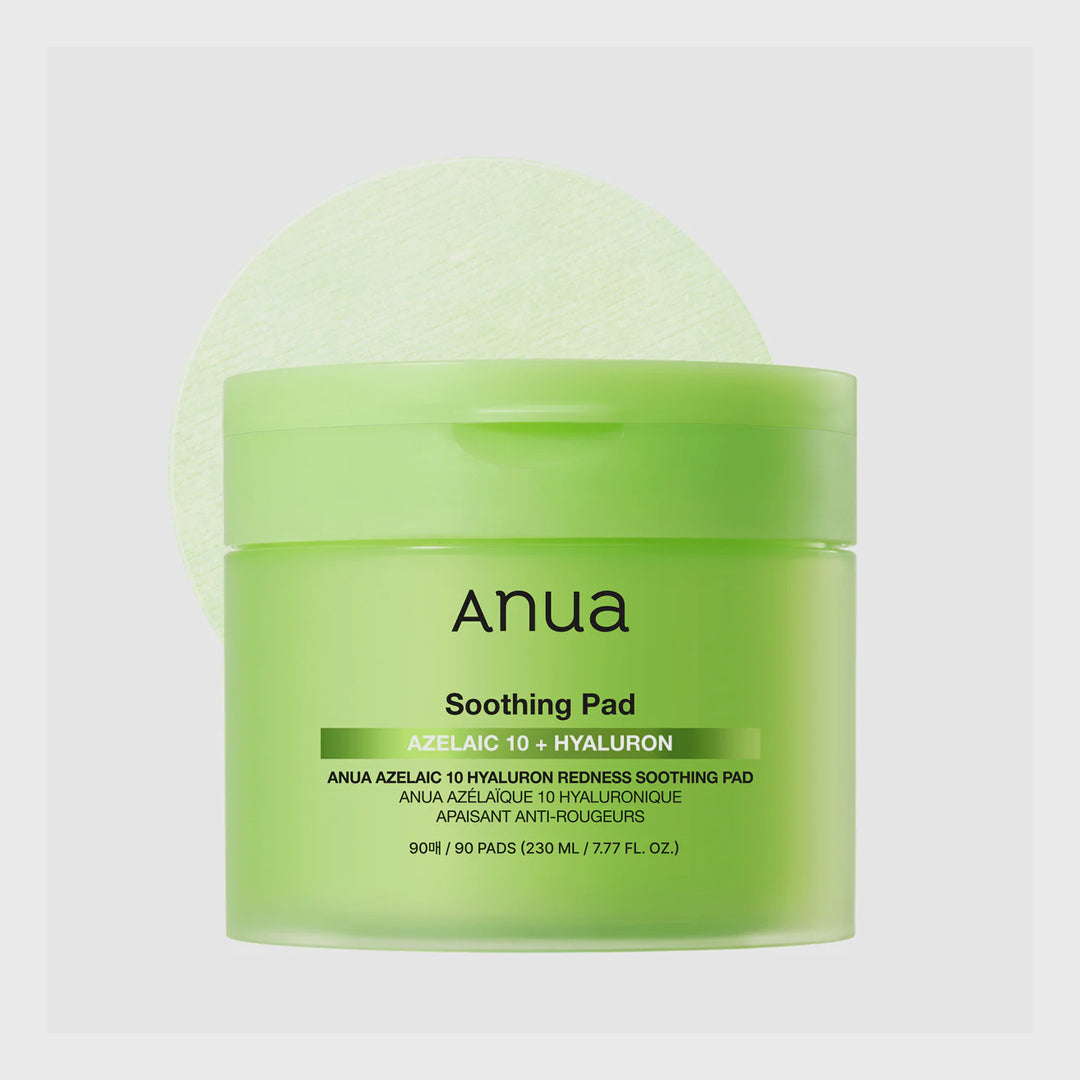 Anua Azelaic 10 Hyaluron Redness Soothing Pad asian authentic genuine original korean skincare montreal toronto calgary canada thekshop thekshop.ca natural organic vegan cruelty-free cosmetics kbeauty vancouver free shipping clean beauty routine skin makeup kpop stayz stan fandom photocard stray kids treasure ateez atiny dix30 brossard ddo royal mount st-bruno new store