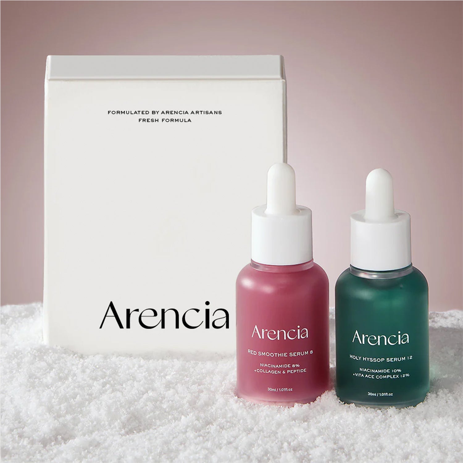 Arencia Serum Gift Set (Holy Hyssop Serum & Red Smoothie Serum) asian authentic genuine original korean skincare montreal toronto calgary canada thekshop thekshop.ca natural organic vegan cruelty-free cosmetics kbeauty vancouver free shipping clean beauty routine skin makeup kpop stayz stan fandom photocard stray kids treasure ateez atiny dix30 brossard ddo royal mount st-bruno new store