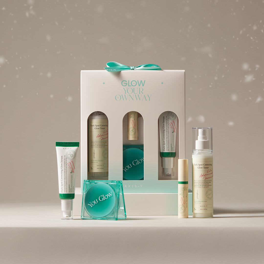 Axis-Y Glow Your Own Way Limited Edition Set asian authentic genuine original korean skincare montreal toronto calgary canada thekshop thekshop.ca natural organic vegan cruelty-free cosmetics kbeauty vancouver free shipping clean beauty routine skin makeup kpop stayz stan fandom photocard stray kids treasure ateez atiny dix30 brossard christmas gift idea