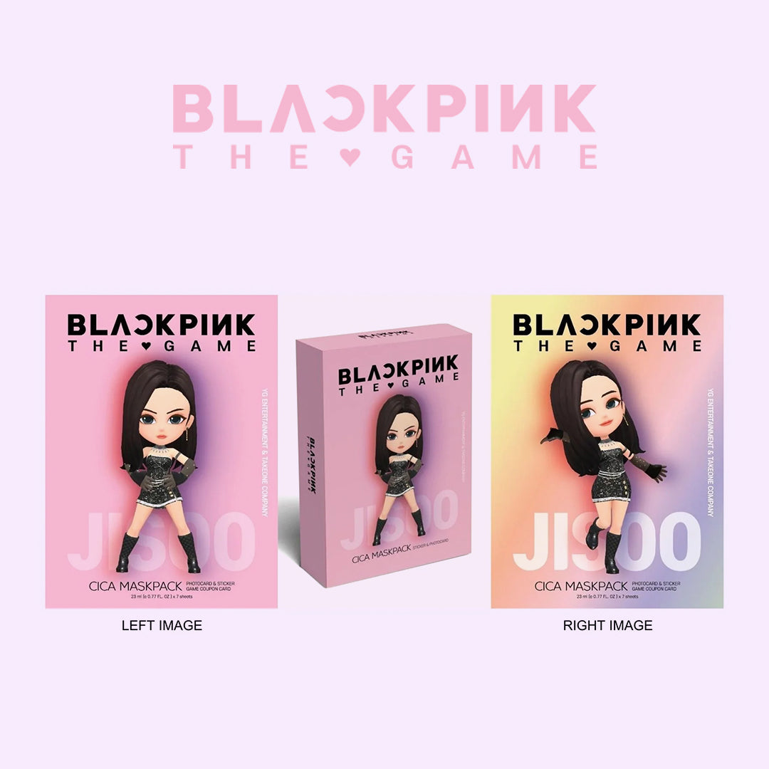 Two packaging designs of 'Blackpink The Game' with a character on a pink background. asian authentic genuine original korean skincare montreal toronto calgary canada thekshop thekshop.ca natural organic vegan cruelty-free cosmetics kbeauty vancouver free shipping clean beauty routine skin makeup kpop stayz stan fandom photocard stray kids treasure ateez atiny dix30 brossard ddo royal mount st-bruno new store
