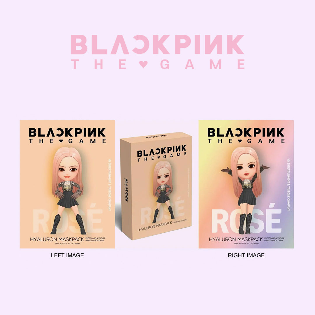 Blackpink-themed maskpack boxes with 'The Game' branding on a white background. asian authentic genuine original korean skincare montreal toronto calgary canada thekshop thekshop.ca natural organic vegan cruelty-free cosmetics kbeauty vancouver free shipping clean beauty routine skin makeup kpop stayz stan fandom photocard stray kids treasure ateez atiny dix30 brossard ddo royal mount st-bruno new store
