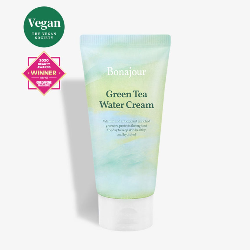 BONAJOUR Green Tea Water Cream asian authentic genuine original korean skincare montreal toronto calgary canada thekshop thekshop.ca natural organic vegan cruelty-free cosmetics kbeauty vancouver free shipping clean beauty routine skin makeup 