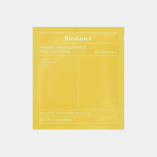 Biodance Radiant Vita Niacinamide Real Deep Mask asian authentic genuine original korean skincare montreal toronto calgary canada thekshop thekshop.ca natural organic vegan cruelty-free cosmetics kbeauty vancouver free shipping clean beauty routine skin makeup kpop stayz stan fandom photocard stray kids treasure ateez atiny dix30 brossard ddo st-bruno new store