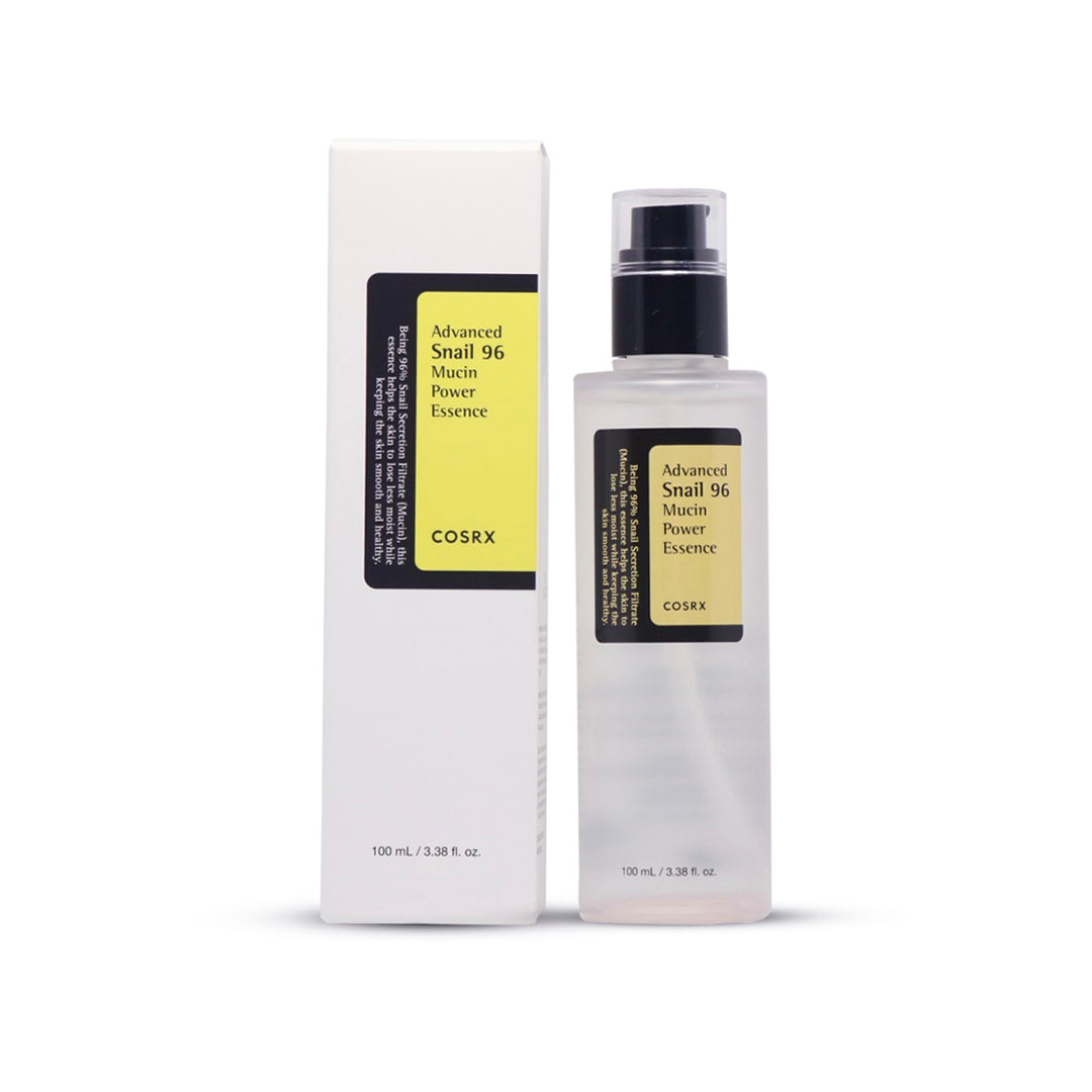 COSRX Advanced Snail 96 Mucin Power Essence 100ml is formulated with&nbsp;96% snail mucin to&nbsp;deeply hydrate skin. It&nbsp;is a lightweight moisturizing essence that tones skin, improves texture, reduces the look of dark spots.

Snail mucin is a powerful ingredient which leaves the skin plump, supple, and looking smooth.

- Replenishes/protects the skin’s moisture barrier
-&nbsp;Moisturizes the skin so that complexion looks revitalized and radiant.

THEKSHOP is an authorized retailer of COSRX in Canada
