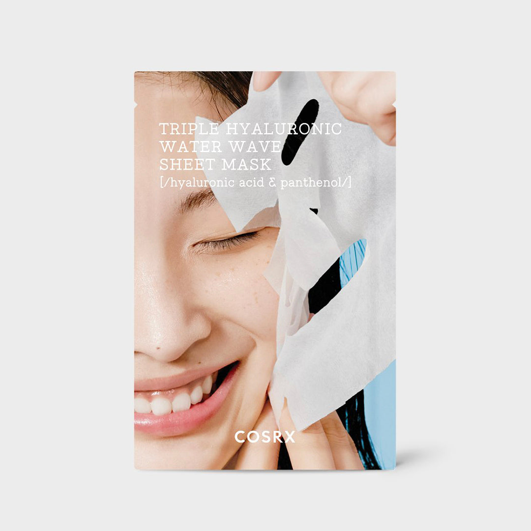 COSRX Hydrium Triple Hyaluronic Water Wave Sheet Mask asian authentic genuine original korean skincare montreal toronto calgary canada thekshop thekshop.ca natural organic vegan cruelty-free cosmetics kbeauty vancouver free shipping clean beauty routine skin makeup