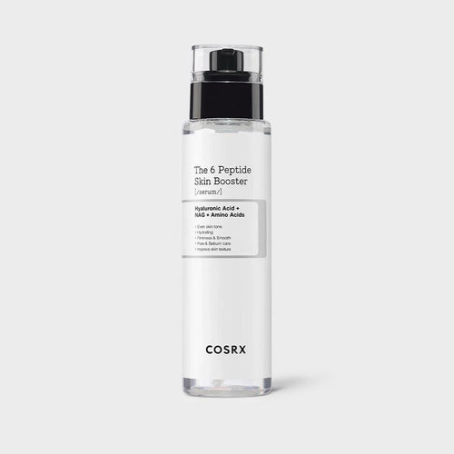 COSRX The 6 Peptide Skin Booster Serum 150ml is a lightweight watery serum formulated with 6 kinds of peptides to boost the overall look of the skin - helping to re-texture skin, firm and tone skin, reduce the appearance of wrinkles and fine lines.&nbsp;

A perfect product to layer with other skincare products.&nbsp;



Size: 150 mL