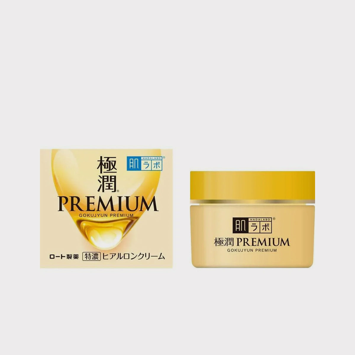 HADA LABO Gokujyun Premium Super Moisture Cream 50ml by Rohto Mentholatum is a highly moisturizing Japanese facial moisturizer designed to lock in moisture using 7-8 types of hyaluronic acid. It features a thick, rich, yet smooth texture ideal for dry and sensitive skin, strengthening the barrier without artificial fragrances, alcohols, or parabens.