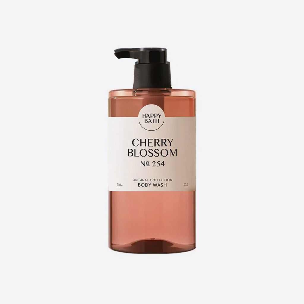 Happy Bath Original Collection Cherry Blossom Body Wash 910g – Korean body wash with peach jasmine and amber scent for soft smooth and fresh-feeling skin