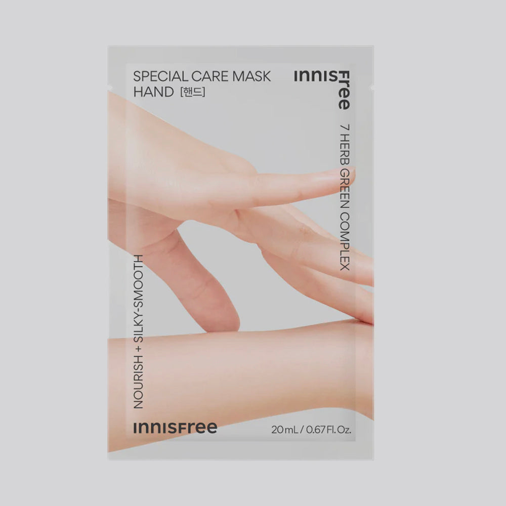 Innisfree Special Care Hand Mask asian authentic genuine original korean skincare montreal toronto calgary canada thekshop thekshop.ca natural organic vegan cruelty-free cosmetics kbeauty vancouver free shipping clean beauty routine skin makeup kpop stayz stan fandom photocard stray kids treasure 