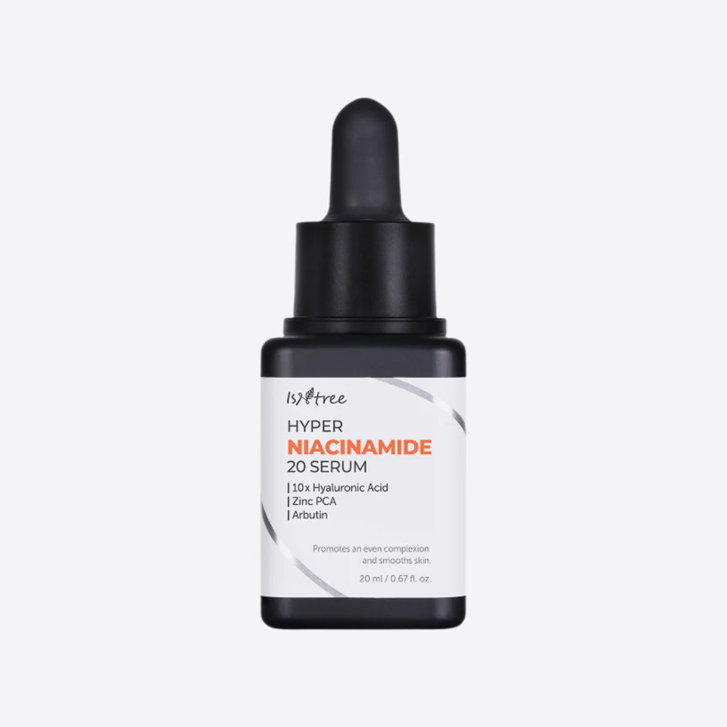 Isntree Hyper Niacinamide 20 Serum 20mL a high-strength Korean lightweight treatment designed to control excess sebum, minimize enlarged pores, brighten the complexion, and fade hyperpigmentation