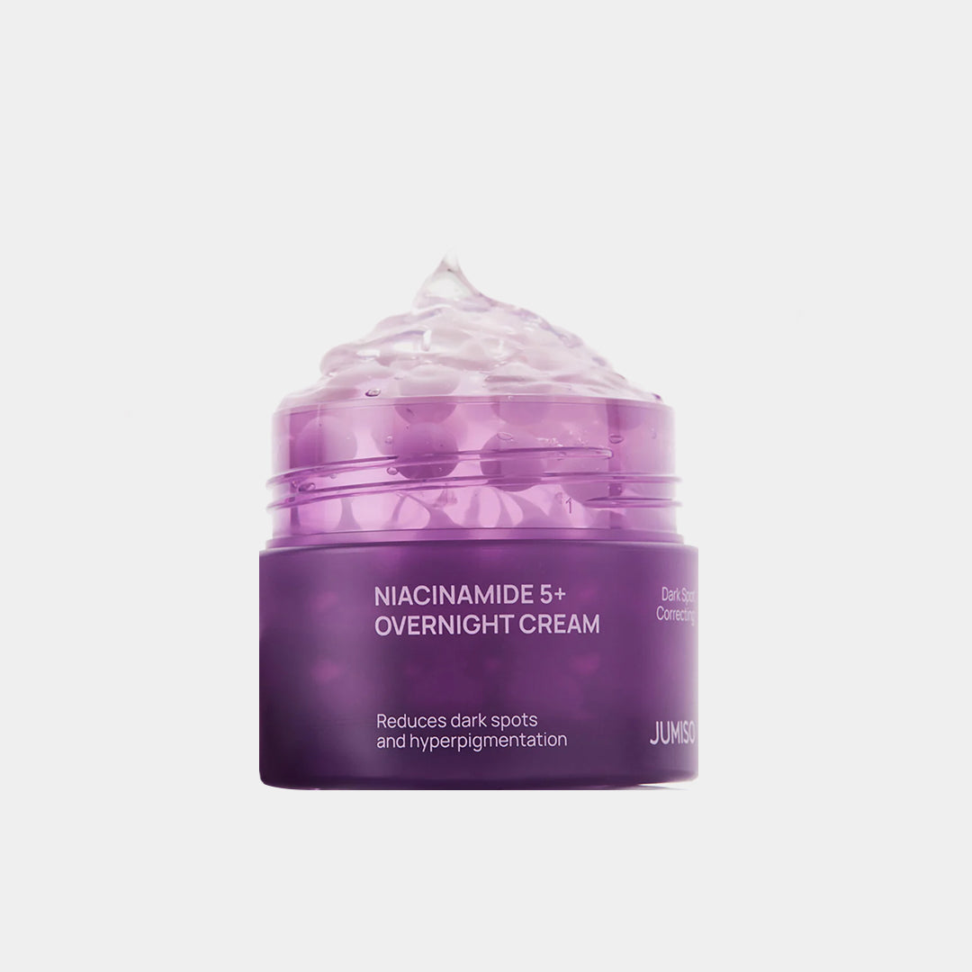 JUMISO Niacinamide 5+ Overnight Cream 50ml
JUMISO overnight  cream
Korean overnight brightening capsule cream with 5% niacinamide and TXA for dark spots and dull skin