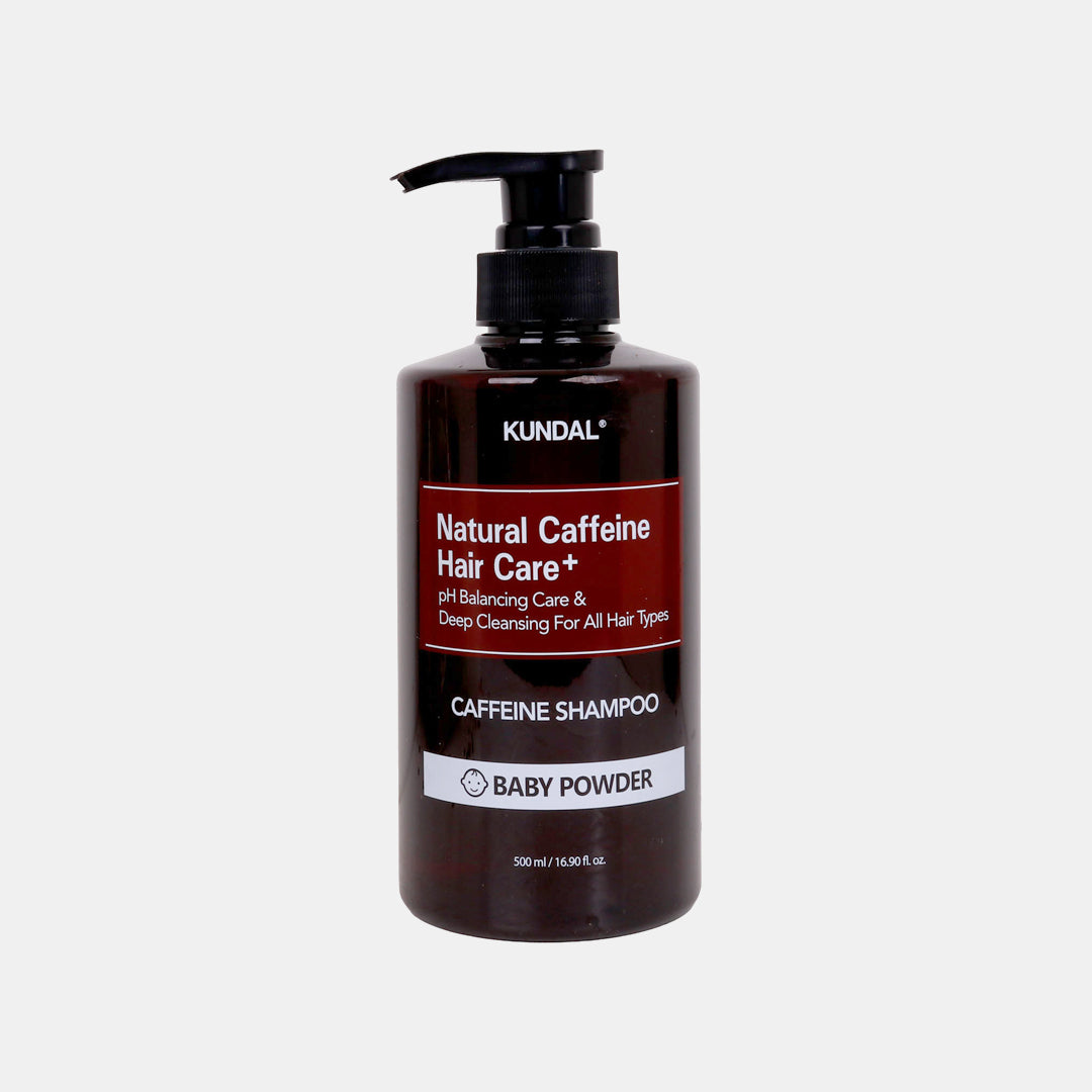 Kundal caffeine shampoo bottle on a white background KUNDAL Caffeine Shampoo asian authentic genuine original korean skincare montreal toronto calgary canada thekshop thekshop.ca natural organic vegan cruelty-free cosmetics kbeauty vancouver free shipping clean beauty routine skin makeup kpop stayz stan fandom photocard stray kids treasure ateez atiny dix30 brossard ddo royal mount st-bruno new store