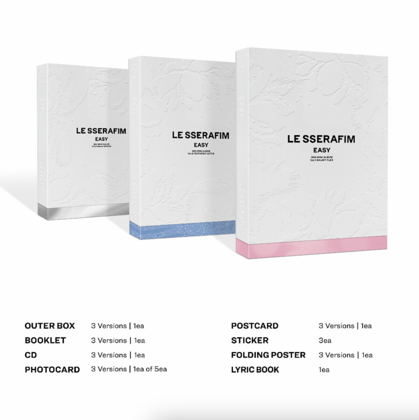 LE SSERAFIM - 3RD MINI ALBUM [EASY] asian authentic genuine original korean skincare montreal toronto calgary canada thekshop thekshop.ca natural organic vegan cruelty-free cosmetics kbeauty vancouver free shipping clean beauty routine skin makeup kpop stayz stan fandom photocard stray kids treasure ateez atiny dix30 brossard