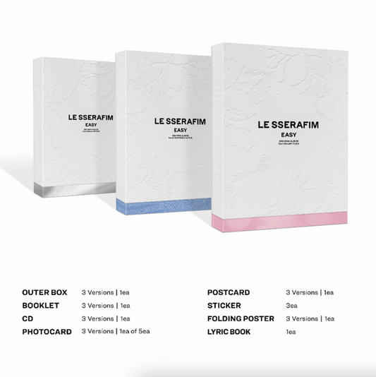 LE SSERAFIM - 3RD MINI ALBUM [EASY] asian authentic genuine original korean skincare montreal toronto calgary canada thekshop thekshop.ca natural organic vegan cruelty-free cosmetics kbeauty vancouver free shipping clean beauty routine skin makeup kpop stayz stan fandom photocard stray kids treasure ateez atiny dix30 brossard