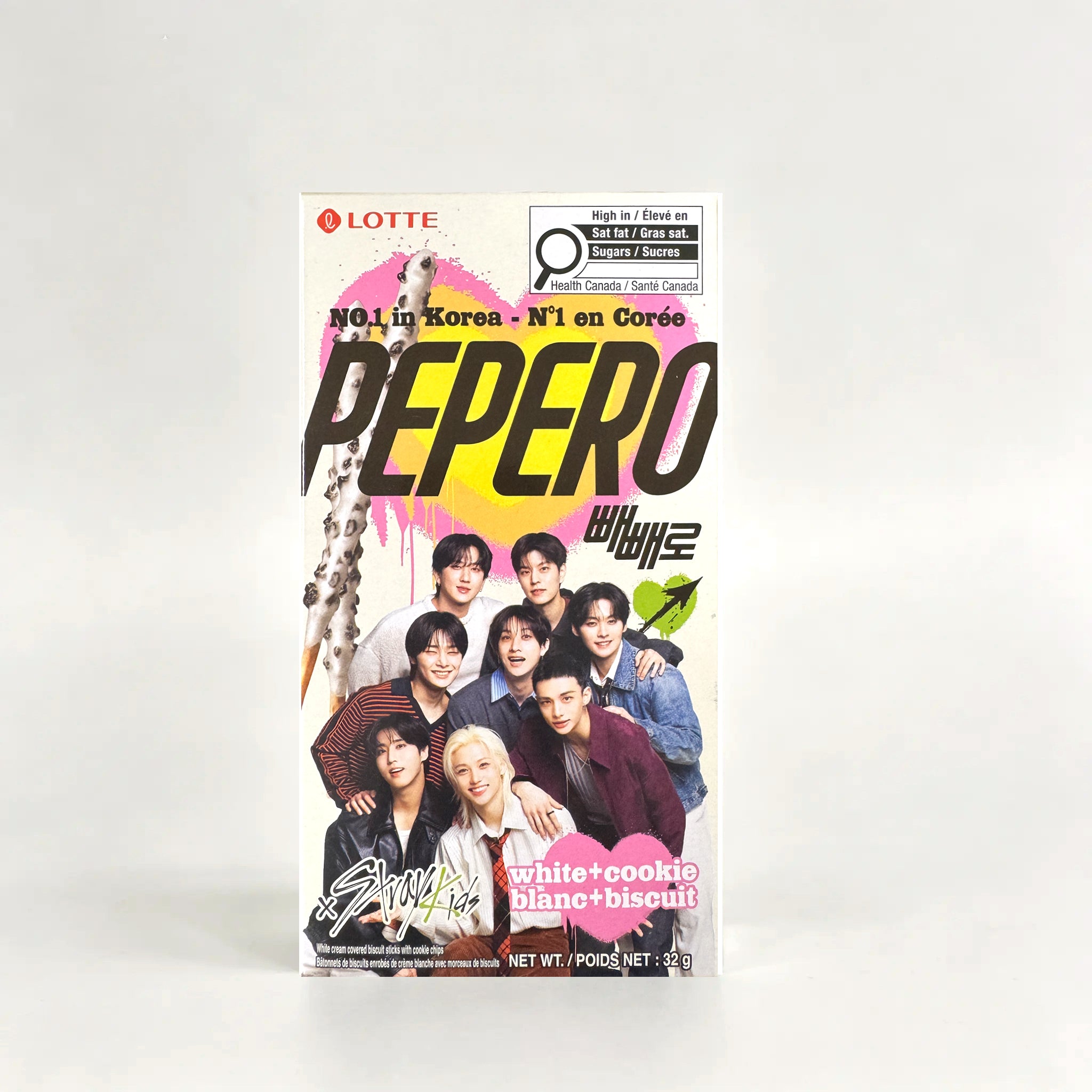 Lotte Korea Pepero x Stray Kids Limited Edition White Cookie 32g 