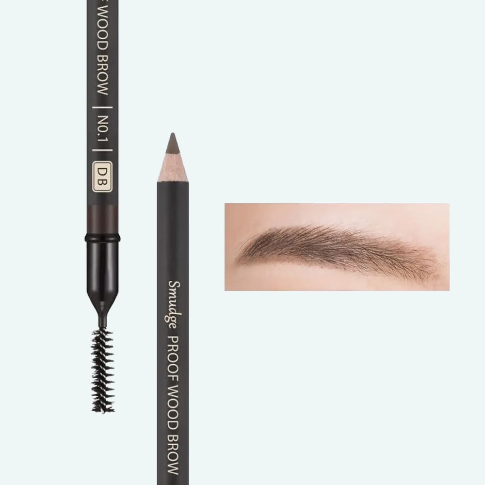 MISSHA Smudge Proof Wood Brow Eyebrow Pencil Dark Brown – Korean brow pencil for natural definition