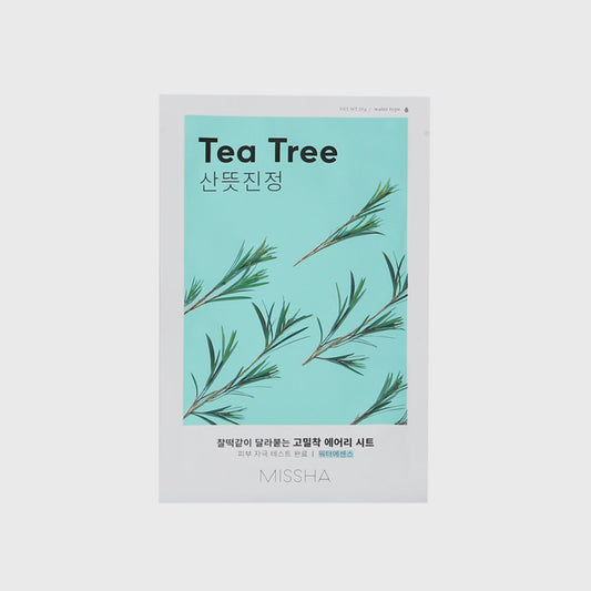 Missha Tea Tree Airy Fit Sheet Mask asian authentic genuine original korean skincare montreal toronto calgary canada thekshop thekshop.ca natural organic vegan cruelty-free cosmetics kbeauty vancouver free shipping clean beauty routine skin makeup kpop stayz stan fandom photocard stray kids treasure ateez atiny dix30 brossard