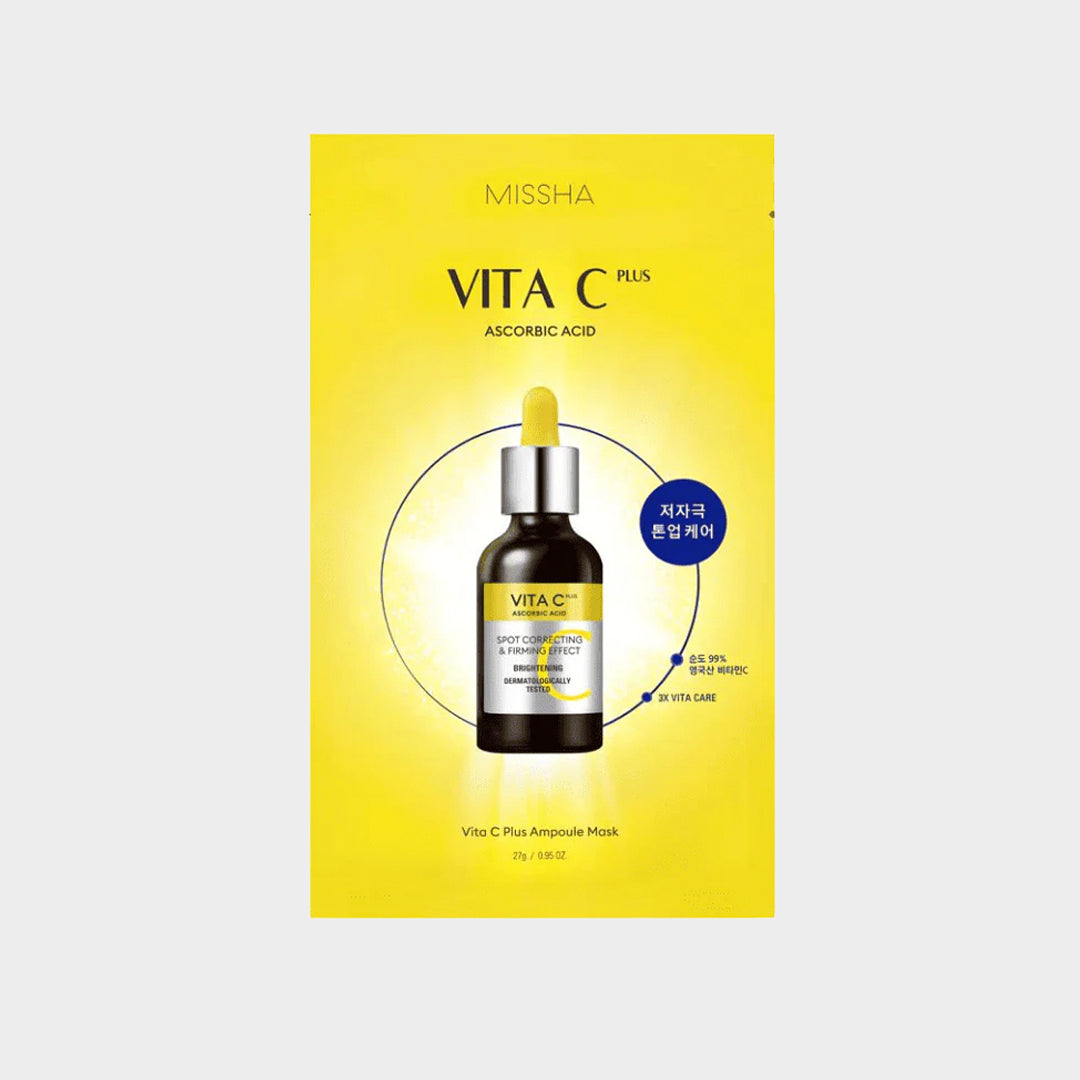 Missha Vita C Plus Ampoule Mask asian authentic genuine original korean skincare montreal toronto calgary canada thekshop thekshop.ca natural organic vegan cruelty-free cosmetics kbeauty vancouver free shipping clean beauty routine skin makeup kpop stayz stan fandom photocard stray kids treasure ateez atiny  