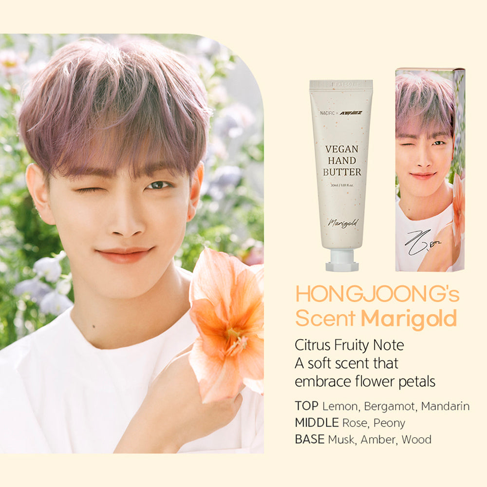 Nacific x ATEEZ Special Collaboration Scent In Bloom Vegan Hand Butter Set asian authentic genuine original korean skincare montreal toronto calgary canada thekshop thekshop.ca natural organic vegan cruelty-free cosmetics kbeauty vancouver free shipping clean beauty routine skin makeup kpop stayz stan fandom photocard stray kids treasure ateez atiny  