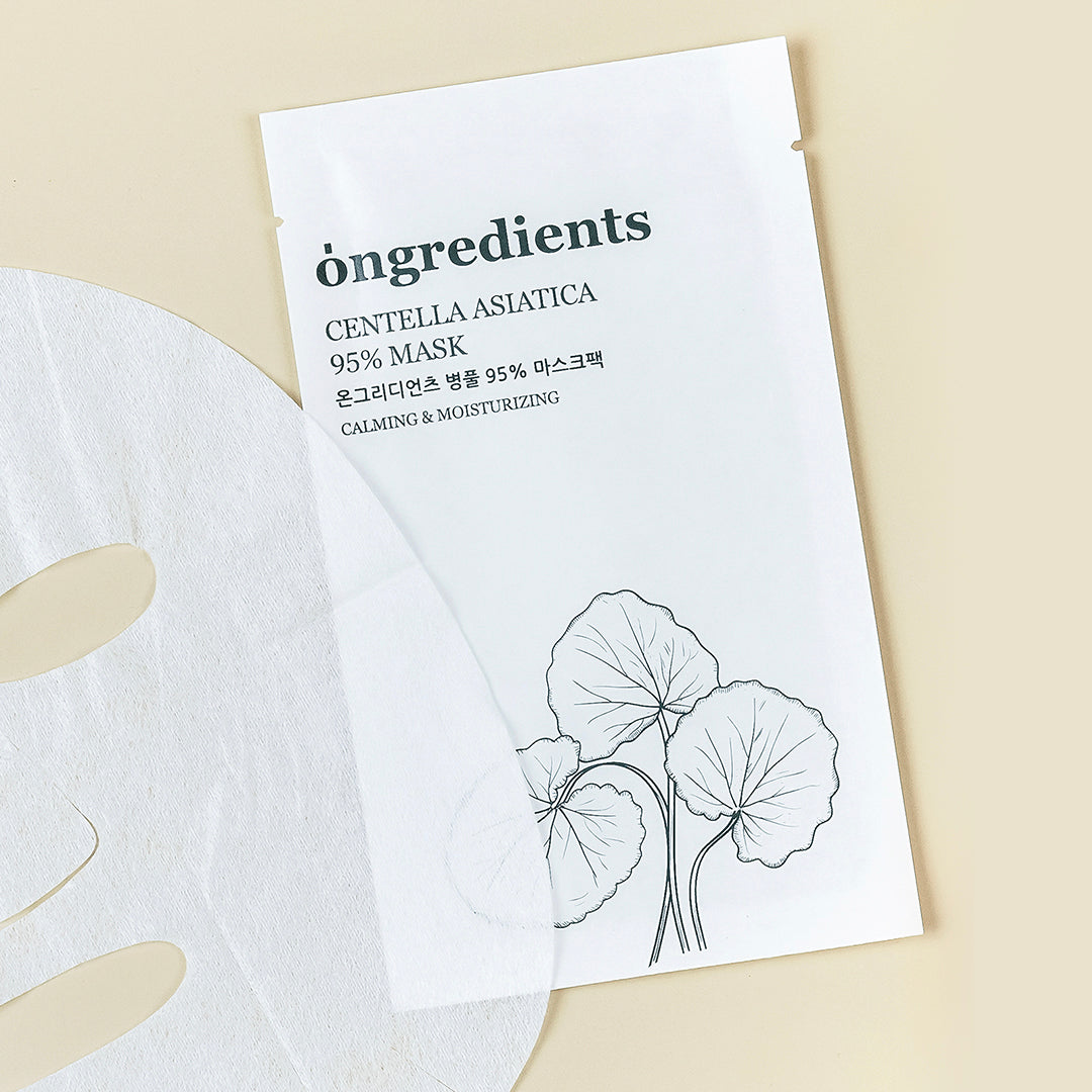 Ongredients Centella Asiatica 95% Mask asian authentic genuine original korean skincare montreal toronto calgary canada thekshop thekshop.ca natural organic vegan cruelty-free cosmetics kbeauty vancouver free shipping clean beauty routine skin makeup kpop stayz stan fandom photocard stray kids treasure 