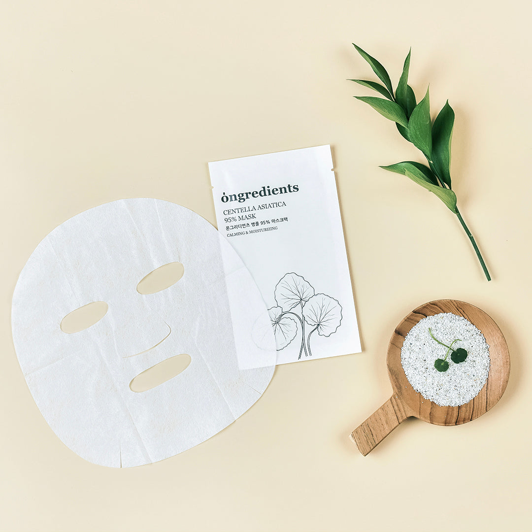 Ongredients Centella Asiatica 95% Mask asian authentic genuine original korean skincare montreal toronto calgary canada thekshop thekshop.ca natural organic vegan cruelty-free cosmetics kbeauty vancouver free shipping clean beauty routine skin makeup kpop stayz stan fandom photocard stray kids treasure 