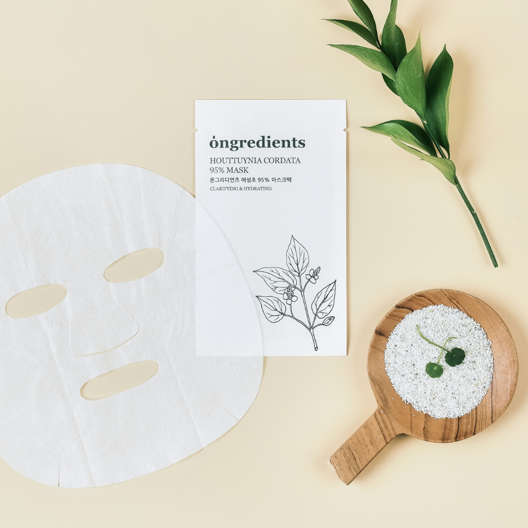 Ongredients Houttuynia Cordata 95% Mask asian authentic genuine original korean skincare montreal toronto calgary canada thekshop thekshop.ca natural organic vegan cruelty-free cosmetics kbeauty vancouver free shipping clean beauty routine skin makeup kpop stayz stan fandom photocard stray kids treasure 