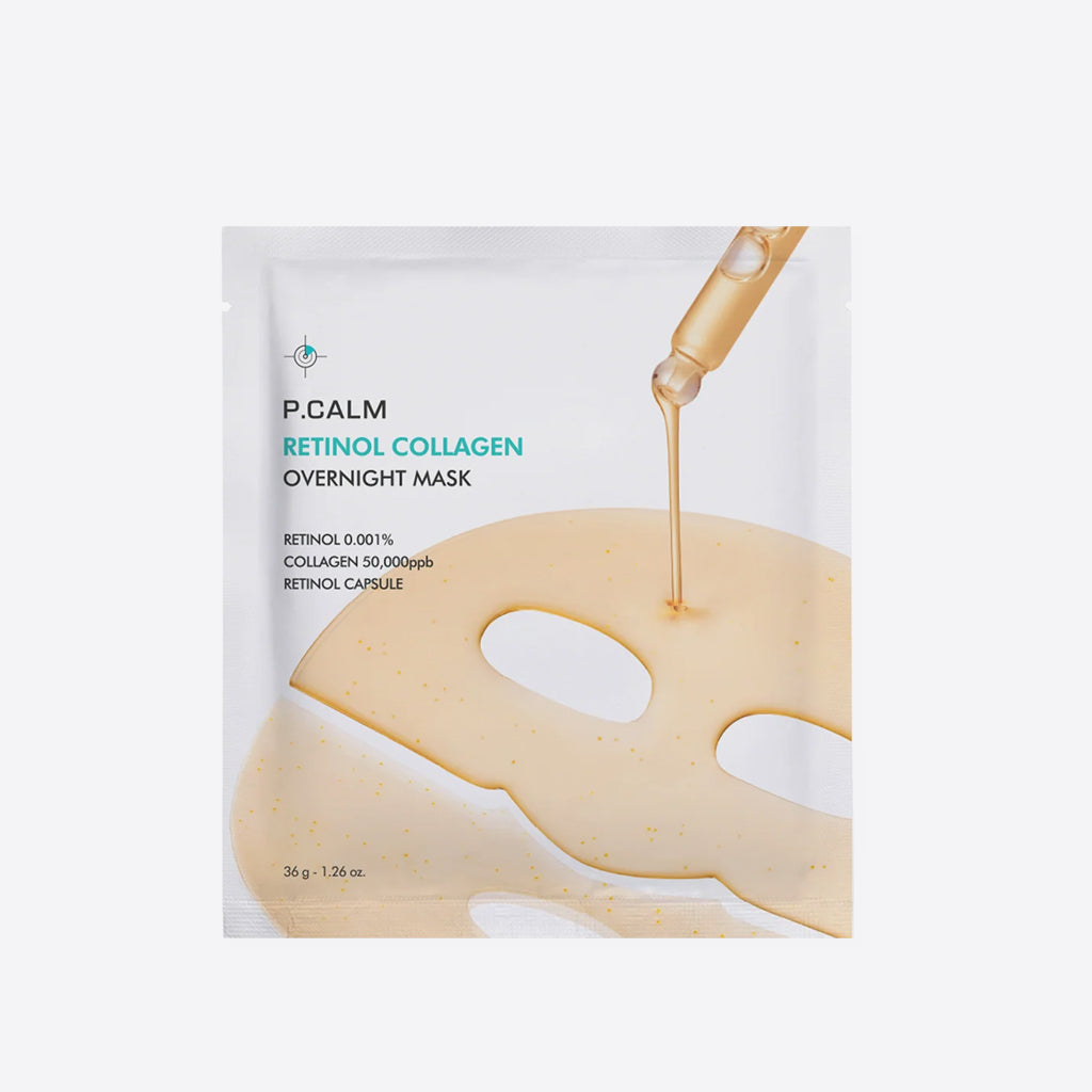 P.CALM Retinol Collagen Overnight Mask 36g – Korean hydrogel face mask with retinol and collagen for firm plump and smooth-looking skin