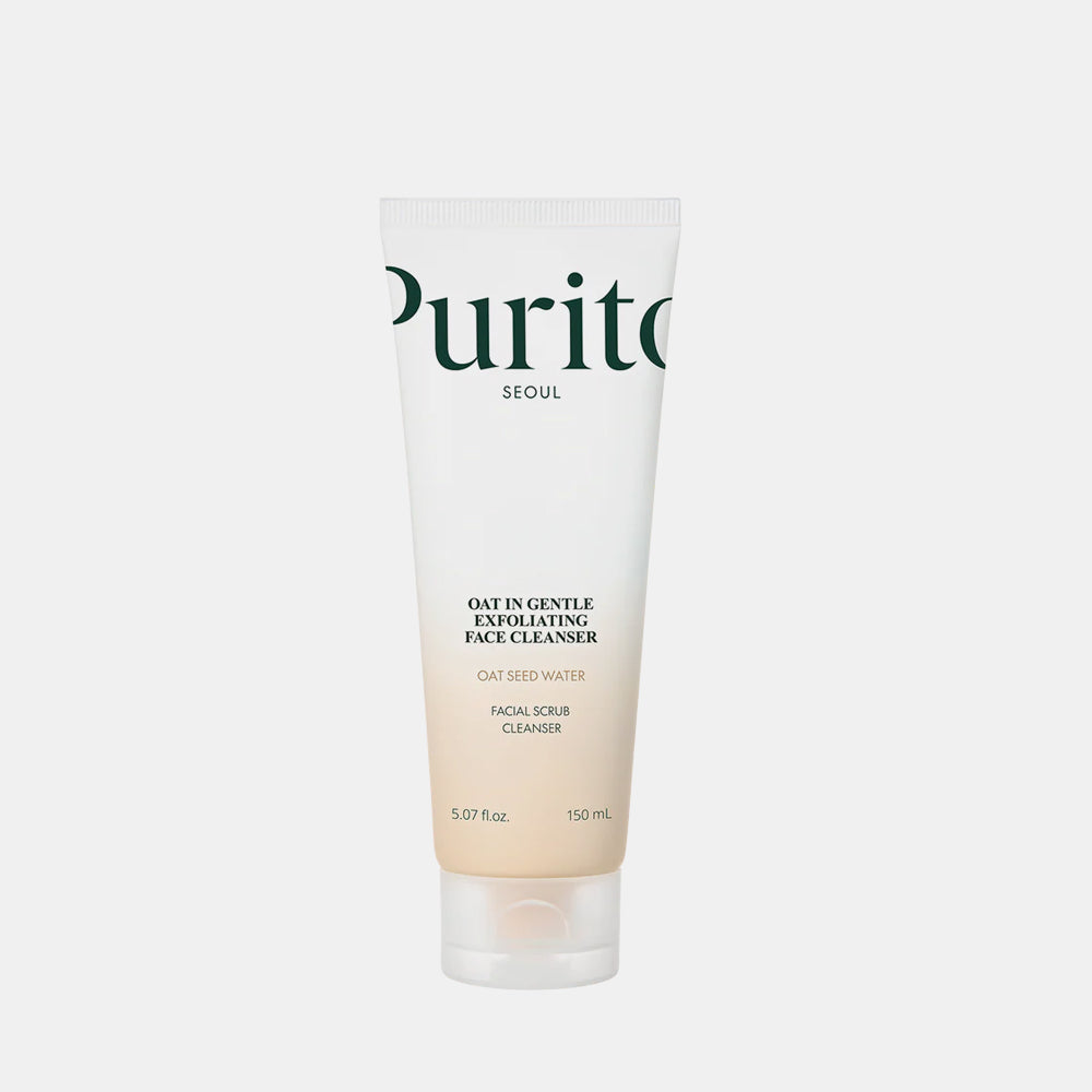 Purito SEOUL Oat In Gentle Exfoliating Face Cleanser 150ml is a 2-in-1 Korean hydrating facial scrub and cleanser designed for daily use, even on sensitive skin. It combines mild physical exfoliation with moisture-boosting ingredients to clear pores and refine skin texture without leaving it feeling tight or stripped.