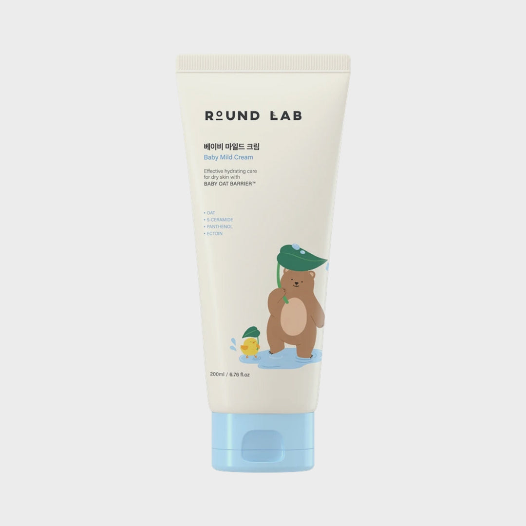 ROUND LAB Baby Mild Cream Korean barrier moisturizer for sensitive skin with ceramides, oat and panthenol