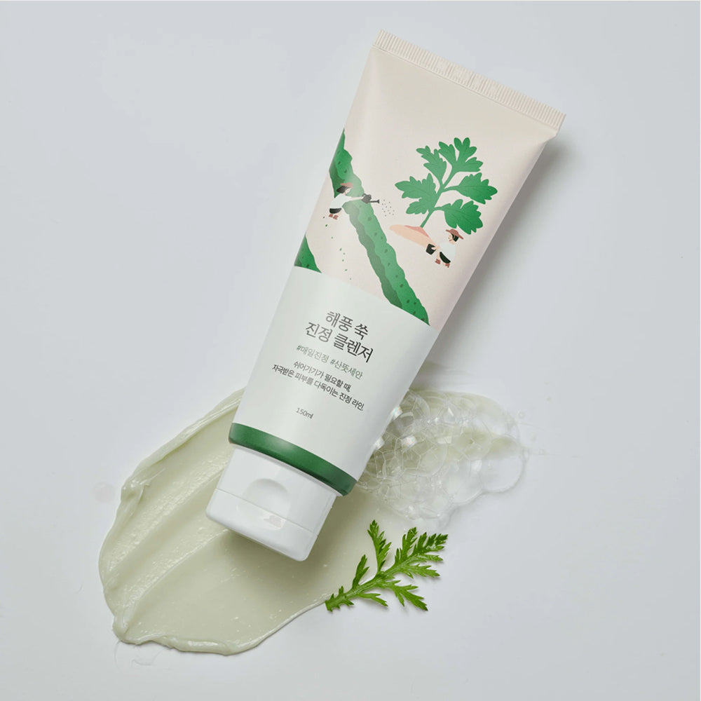 ROUND LAB Mugwort Calming Cleanser asian authentic genuine original korean skincare montreal toronto calgary canada thekshop thekshop.ca natural organic vegan cruelty-free cosmetics kbeauty vancouver free shipping clean beauty routine skin makeup kpop stayz stan fandom photocard stray kids treasure ateez atiny  